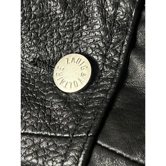Zadig & Voltaire Sydney Deluxe 100% Leather Jumpsuit in Black Size 36